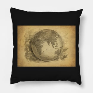 Old Map - Vintage - planet earth - terrestrial globe Pillow