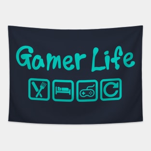 GAMER LIFE - EAT SLEEP GAME REPEAT Tapestry