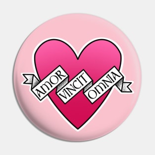 amor vincit omnia pink heart Pin
