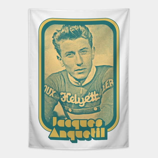 Jacques Anquetil // Retro Style Cycling Fan Art Tapestry by DankFutura