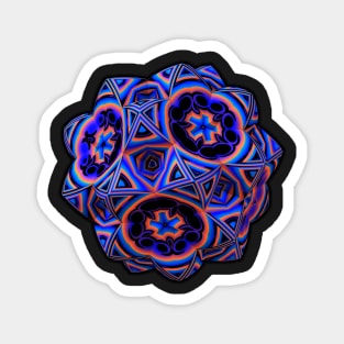 Vividly Colored Mandala with an Asymmetrical Center Magnet