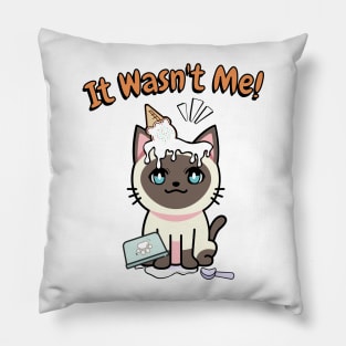 It wasnt me - Siamese cat Pillow