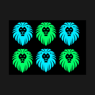 Green and blue lions T-Shirt