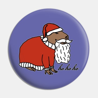 Christmas Capybara Santa Claus says Ho Ho Ho Pin
