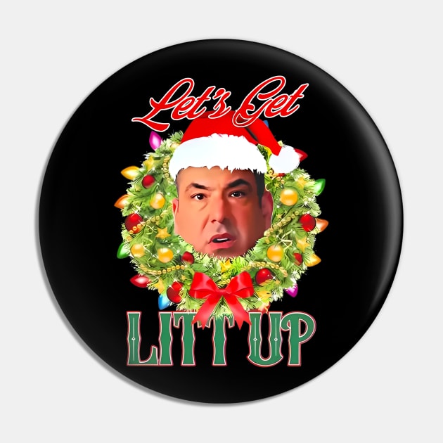 Let's Get Litt Up Funny Louis Litt up Ugly Christmas Sweater Pin by TrikoGifts