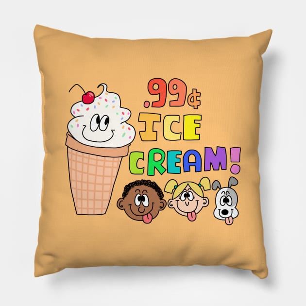 99 Cent Ice Cream Pillow by zoez