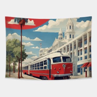 Raleigh United States of America Tourism Vintage Poster Tapestry