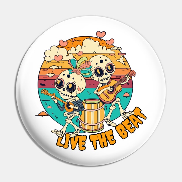 "Live the Beat" design Pin by WEARWORLD