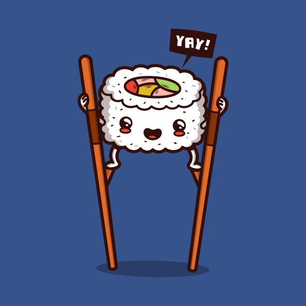 Cute Kawaii Funny Japanese Sushi On Stilts Gift For Sushi Lovers by Originals By Boggs