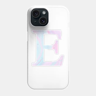 The Letter E Pink and Blue Marble Phone Case