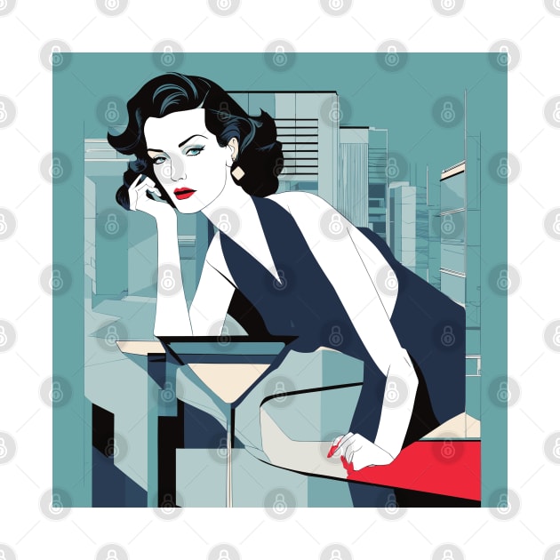 Femme Flourish Art Deco Patrick Nagel 80s by di-age7