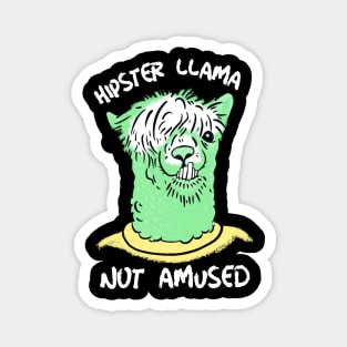 Hipster Llama Not Amused Magnet