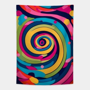 Colorful Spiral Art Tapestry