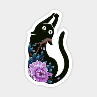 Flower Japan Cat Magnet