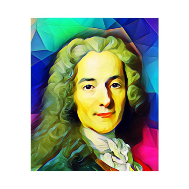 Voltaire Colourful Portrait | Voltaire Artwork 7 by JustLit