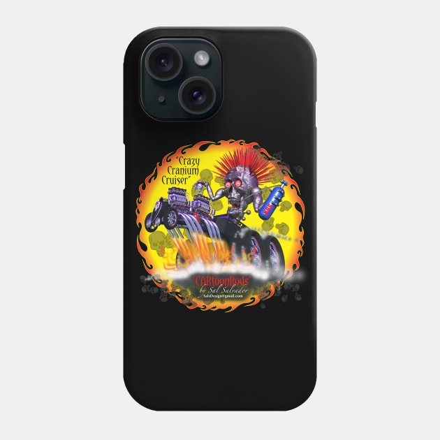 CARtoonRods Series - Crazy Cranium Cruiser Phone Case by MyTeeGraphics