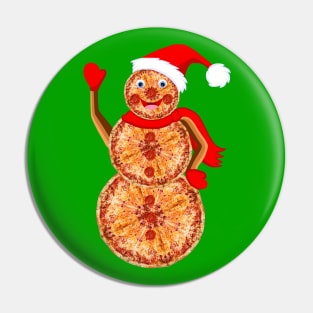 Christmas Pizza Snowman Pin