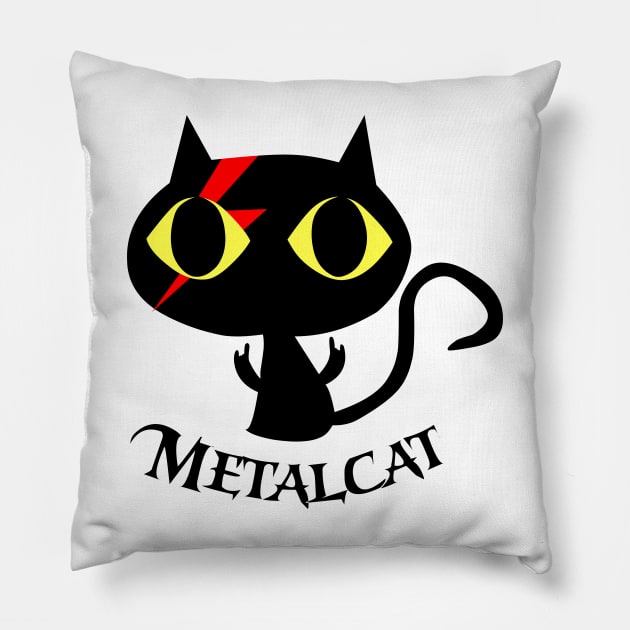 Metal cat Pillow by Illustration