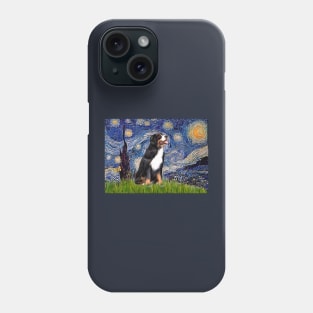 Starry Night Adaptation with a Bernese Mountain Dog Phone Case