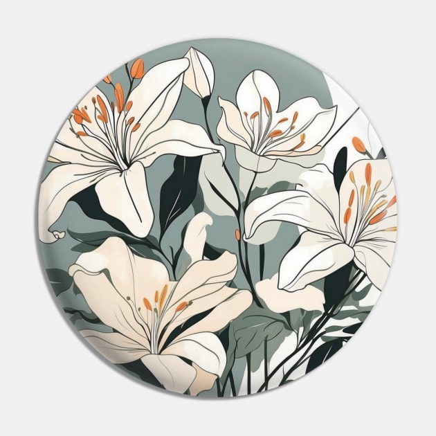 White Lilies Pin by Jasmine