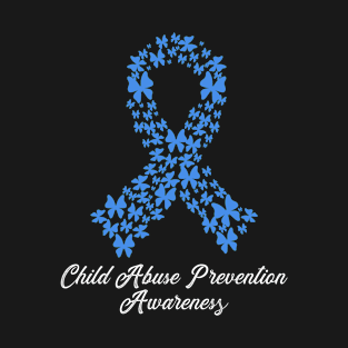 Child Abuse Prevention Awareness Month Blue Ribbon gift idea T-Shirt