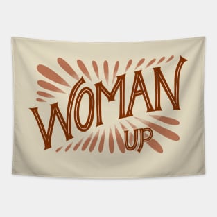 Woman Up Feminist Quote Neutral Tapestry