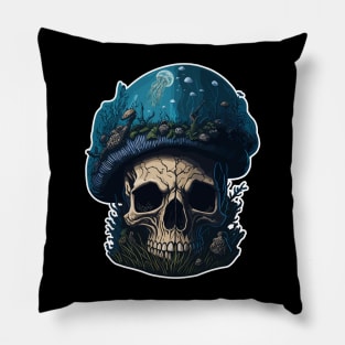 ocean shroom skull Pillow