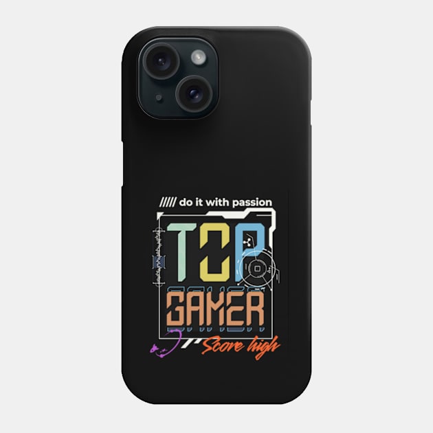 Gamer Top Video Gamer Phone Case by bert englefield 