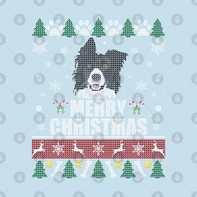 Cute Border Collie Christmas by Sleazoid