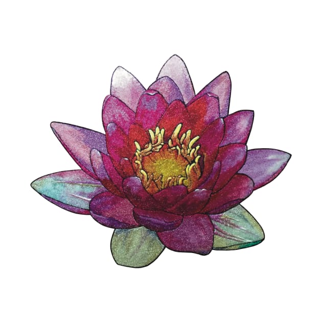 Glittery Water Lily by Griffelkinn