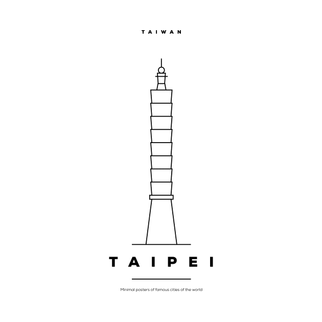 Taipei Minimal Black Line Design by kursatunsal