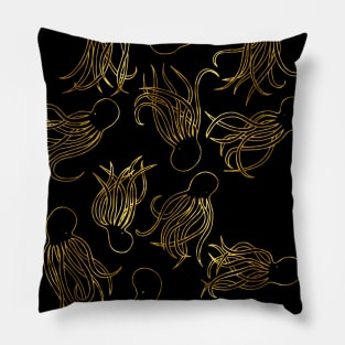 Gold Squids Pillow