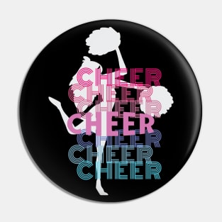 Pom Pom Cheerleader Spirit Vintage Letters Look Cheerleader Pin