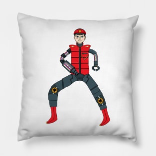 Mecha Cyborg Captain Scarlet Pillow