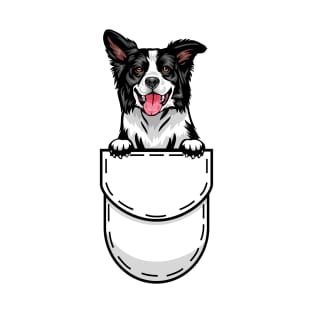 Funny Border Collie Pocket Dog T-Shirt