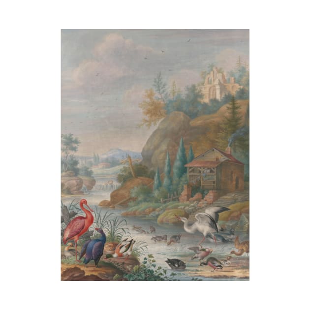 Poultry by a Mountain Stream by Herman Henstenburgh by Classic Art Stall