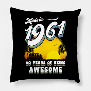 Made in 1961 All Original Parts 60 Birthday Gift Pillow