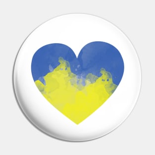 Ukrainian heart, digital watercolor. Ukrainian illustration. Pin