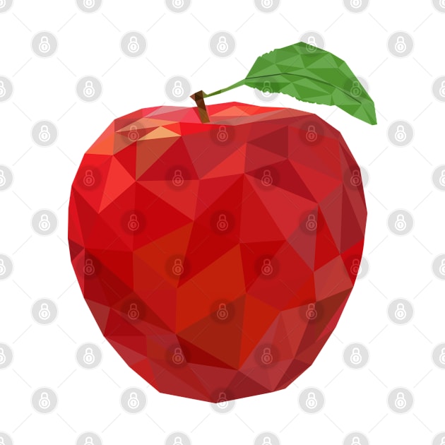 Red Apple Low Poly Art by TheLowPolyArtist