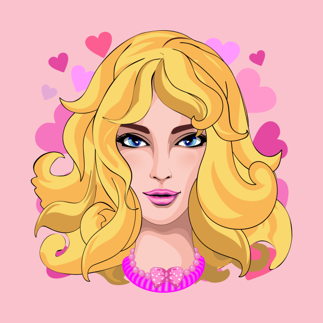 Barbie Pink Beauty Portrait by BluedarkArt