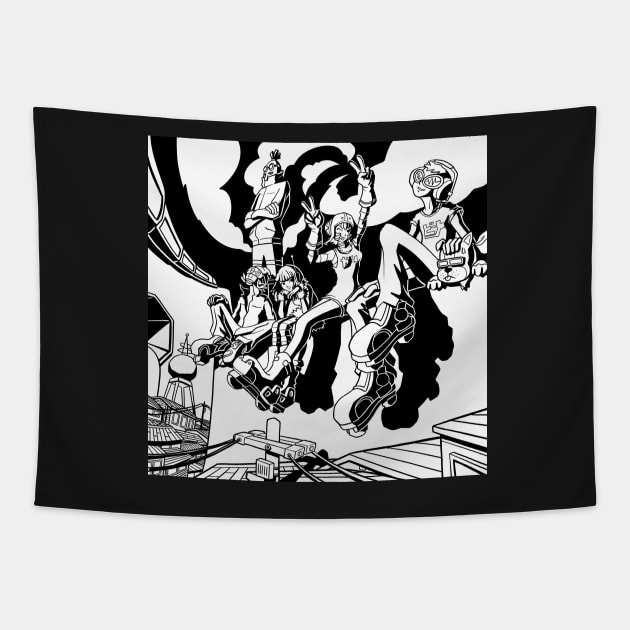 Jet Set Radio - Kogane Cho Sunset Tapestry by barbes-artworks