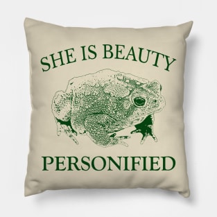 She is Beauty Personified Toad Pillow