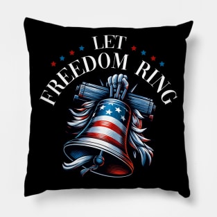 Let Freedom Ring Liberty Bell American Flag Independence Day Pillow