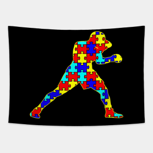 Boxing Autism Puzzle Tapestry