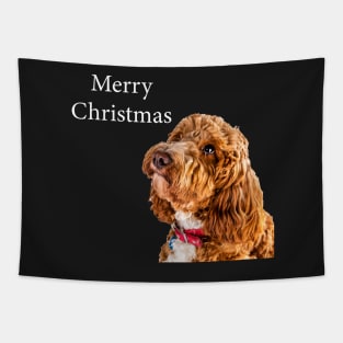 Cockapoo Merry Christmas Tapestry