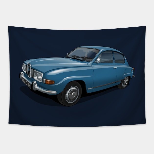 1971 Saab 96 saloon in hussar blue Tapestry by candcretro