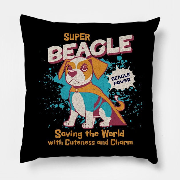 Superhero Beagle Pillow by Norse Magic