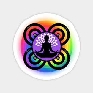 ZEN MEDITATION RAINBOW LOTUS FLOWER Magnet