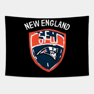 Soccer Player of New England Football Team Arena Sports Soccer Fan Tapestry