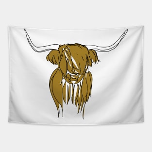 Long haired cow Tapestry